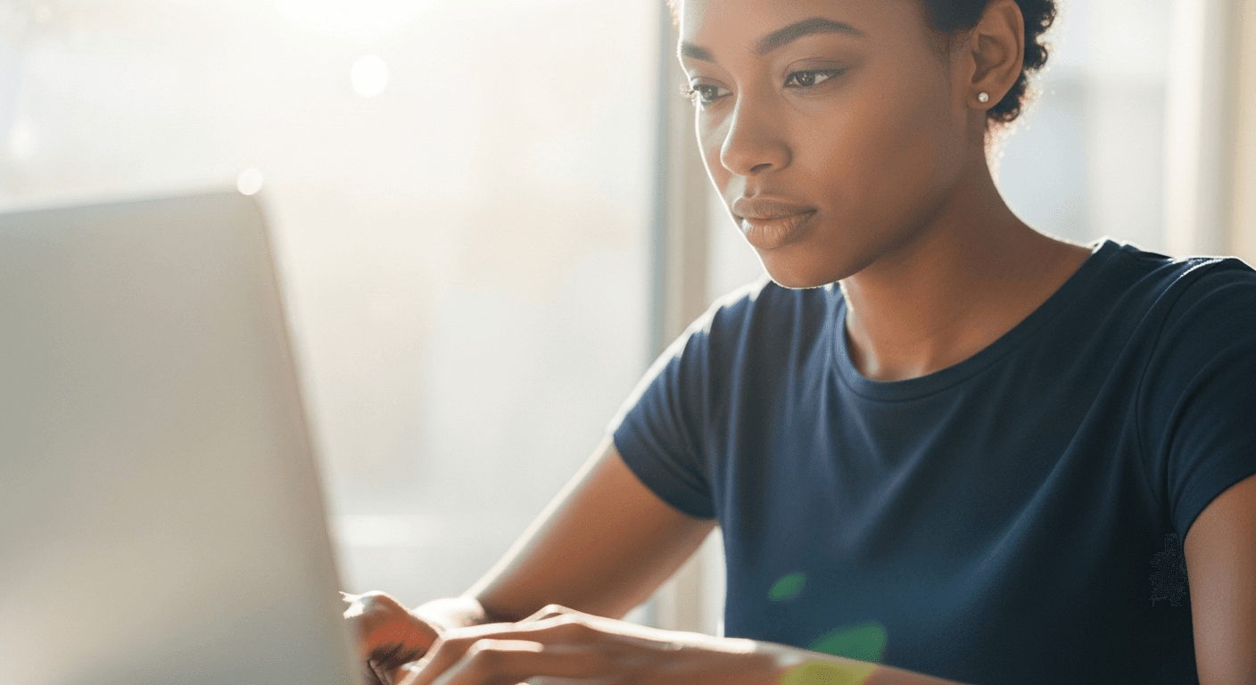 Person focused on learning with a laptop